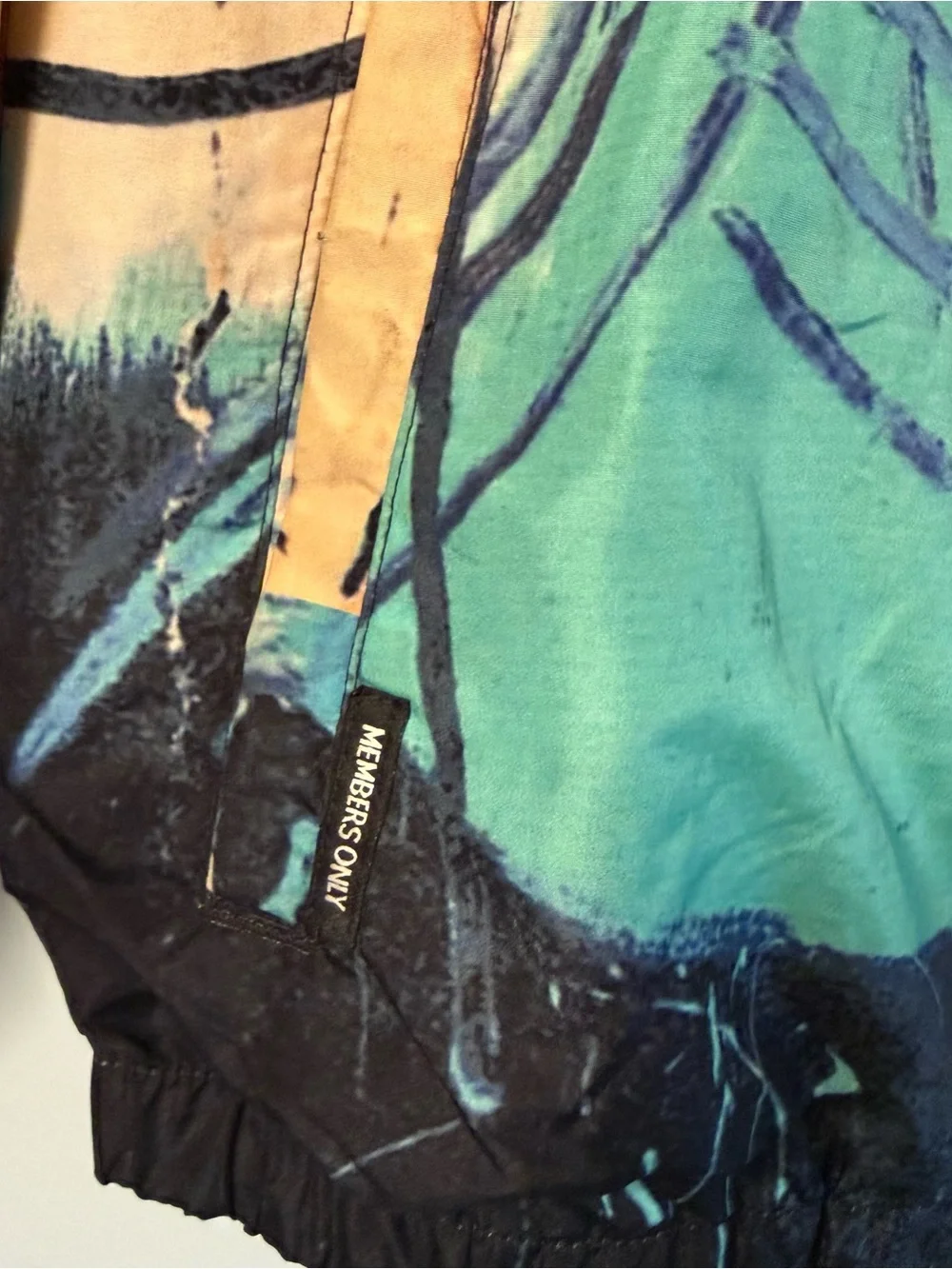 Members Only Multicolor Basquiat-Inspired Graphic Windbreaker